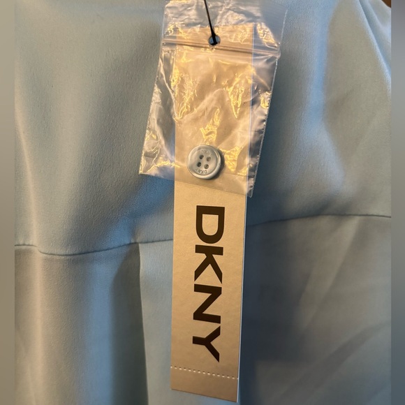 DKNY Blue Wrap Chiffon Blouse - Picture 5 of 7